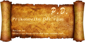 Prikosovits Dárius névjegykártya